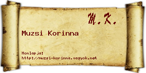 Muzsi Korinna névjegykártya